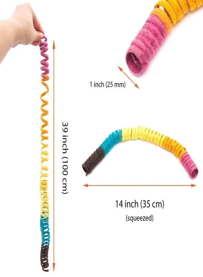 Glaciart One XL Felt Spring Cat Toy – Soft Fuzzy Enrichment 100% Natural Wool - Interactive Stretchable Play Cat Toy Set - Safe for Pets, Non-AZO Colored Dyes - 40” Long - Image 5